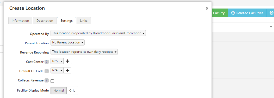 settings tab