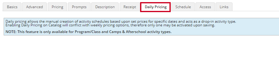 daily pricing
