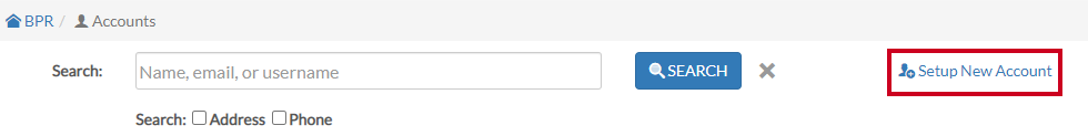 setup new account
