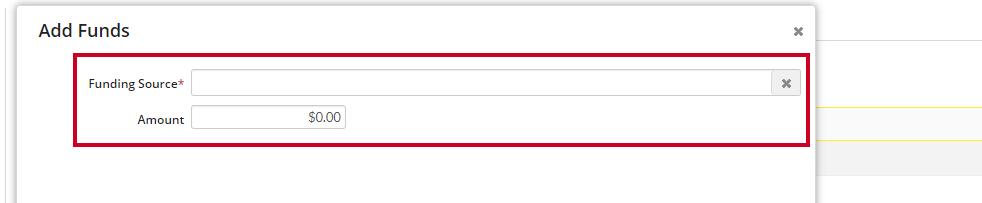 add funds fields