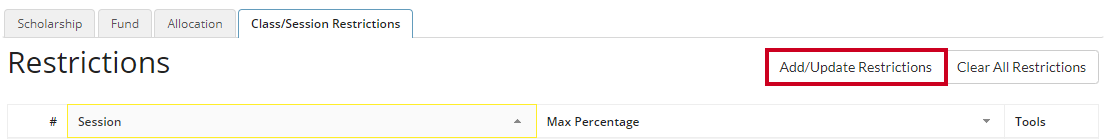 add update restrictions