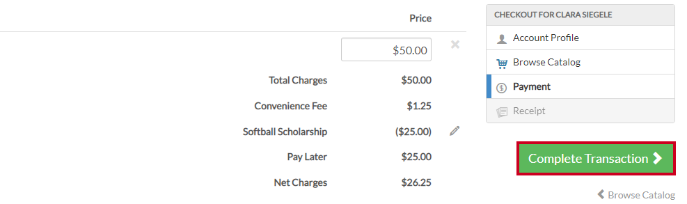 complete transaction