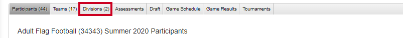 divisions tab