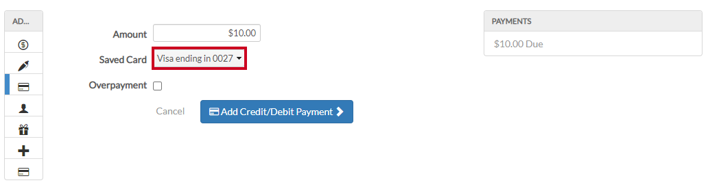 saved card auth