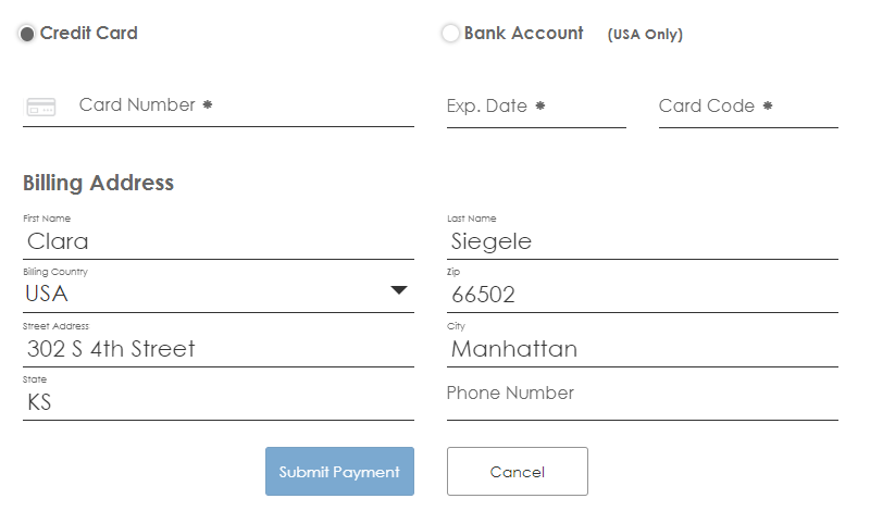 enter card or bank account