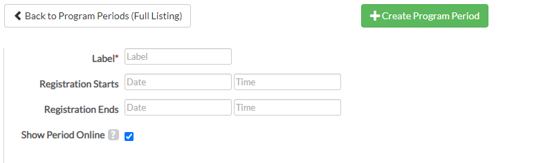 program periods fields