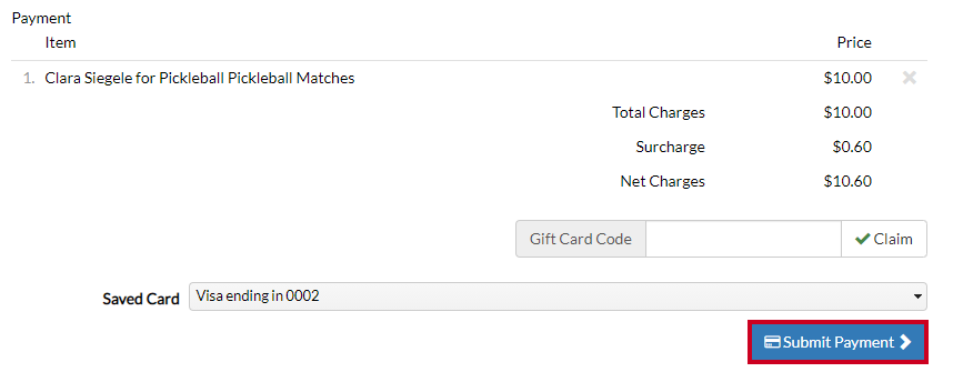 image of the submit payment button found in the public view checkout