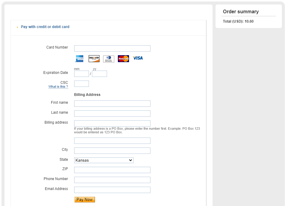 payflow fields