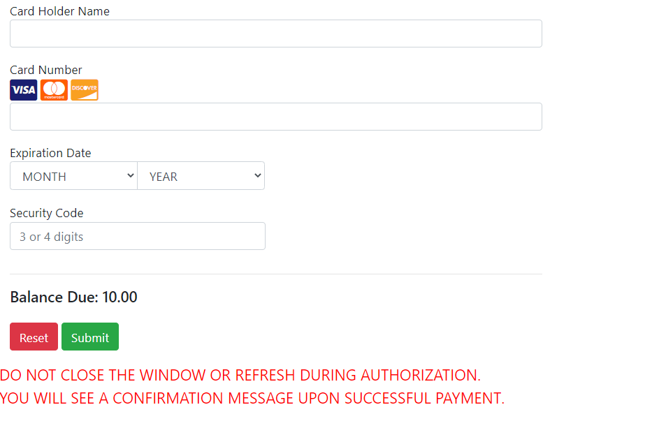 tempus payment fields