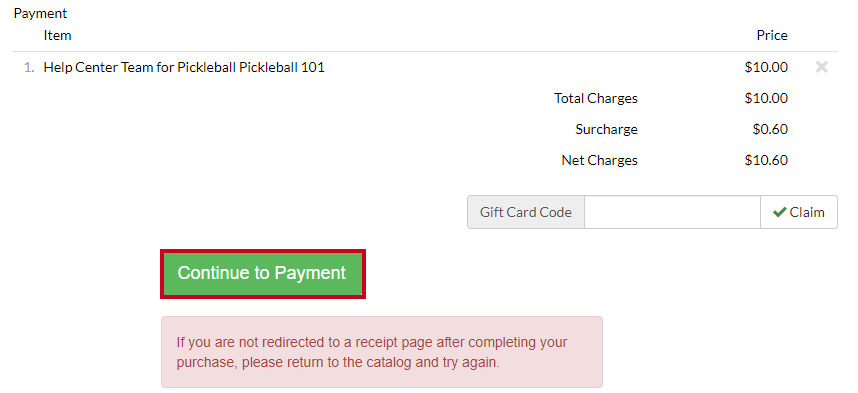 continue to payment tempus public
