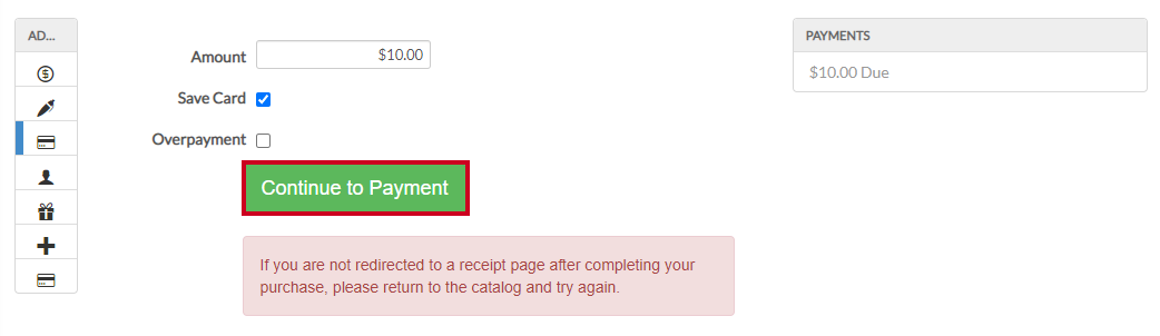 continue to payment authorization.