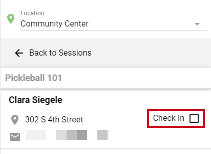 check in user