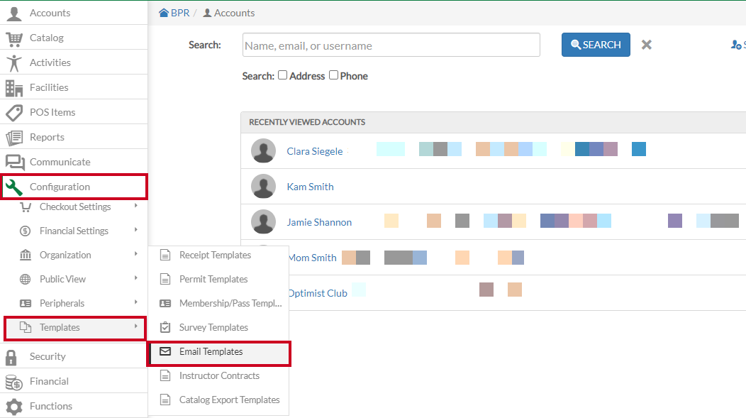 config - email templates