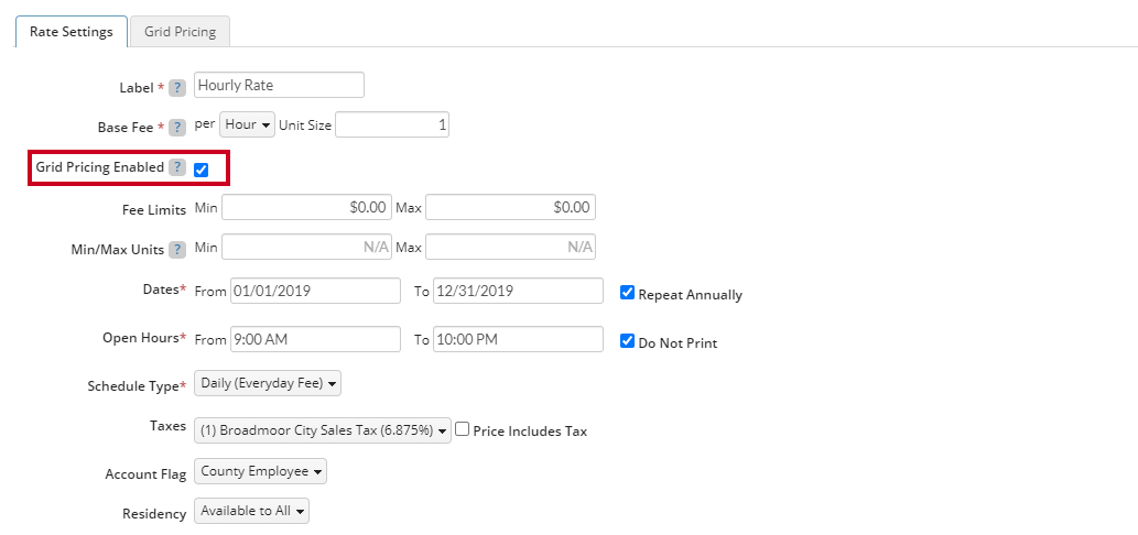 grid pricing