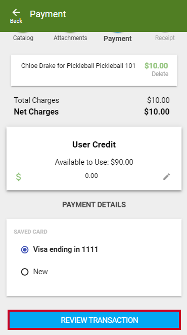 review transaction