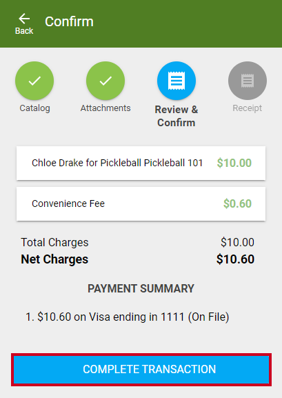 complete transaction