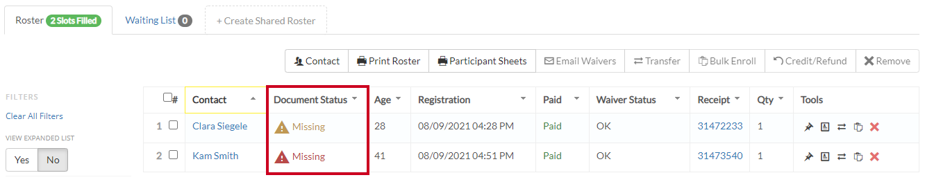 document status