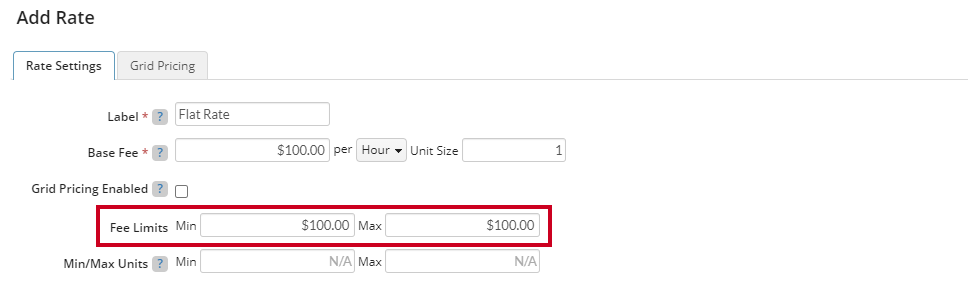 fee limits
