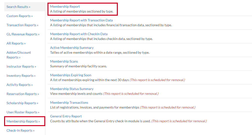 membership report