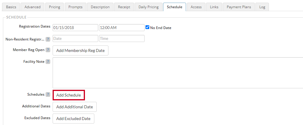add schedule