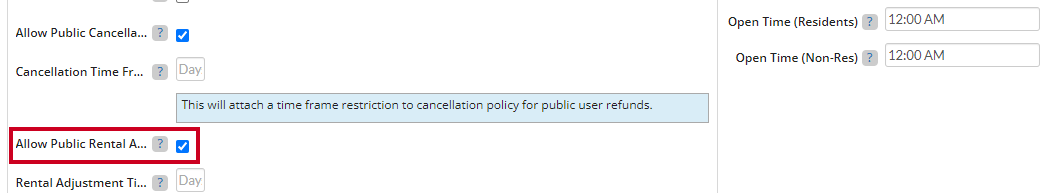 allow public rental adjustments