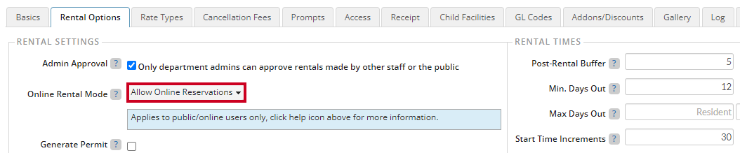 allow online reservations