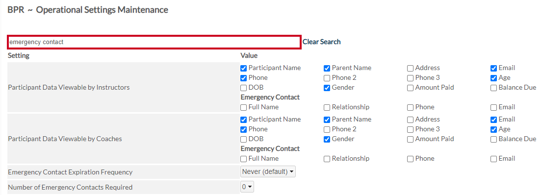 emergency contact