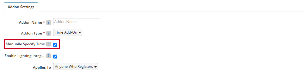 manually specify time