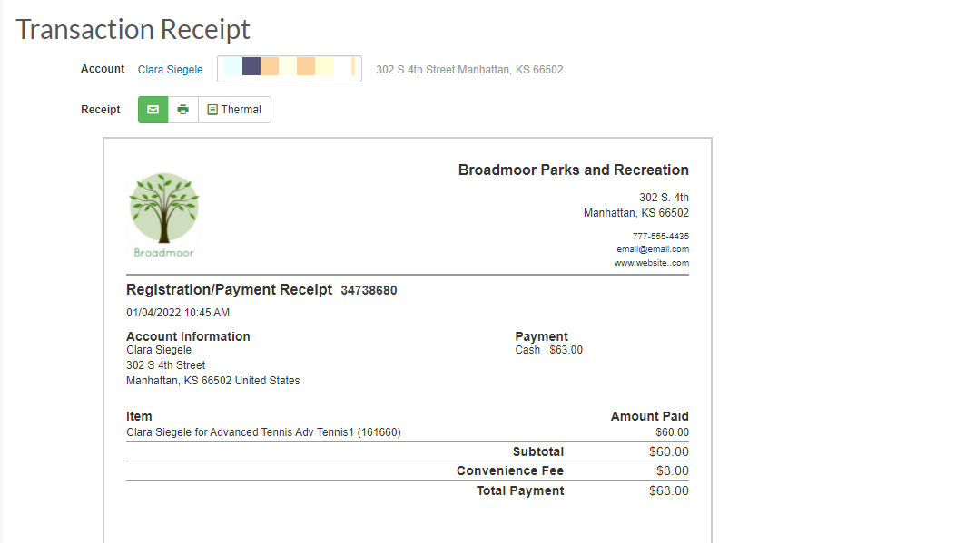 transaction receipt