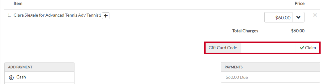 gift card code