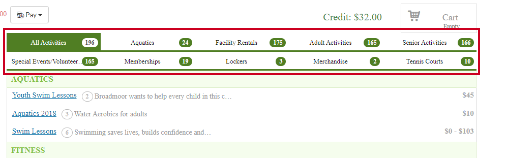 catalog tabs