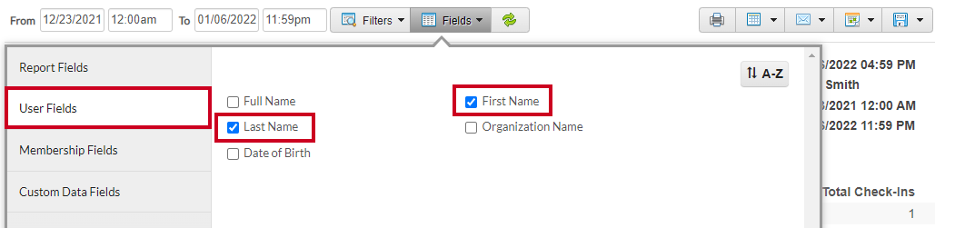 user fields