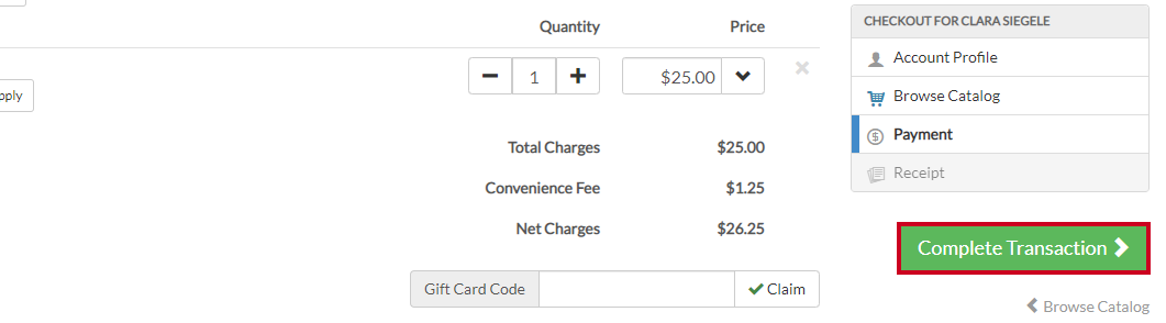 complete transaction
