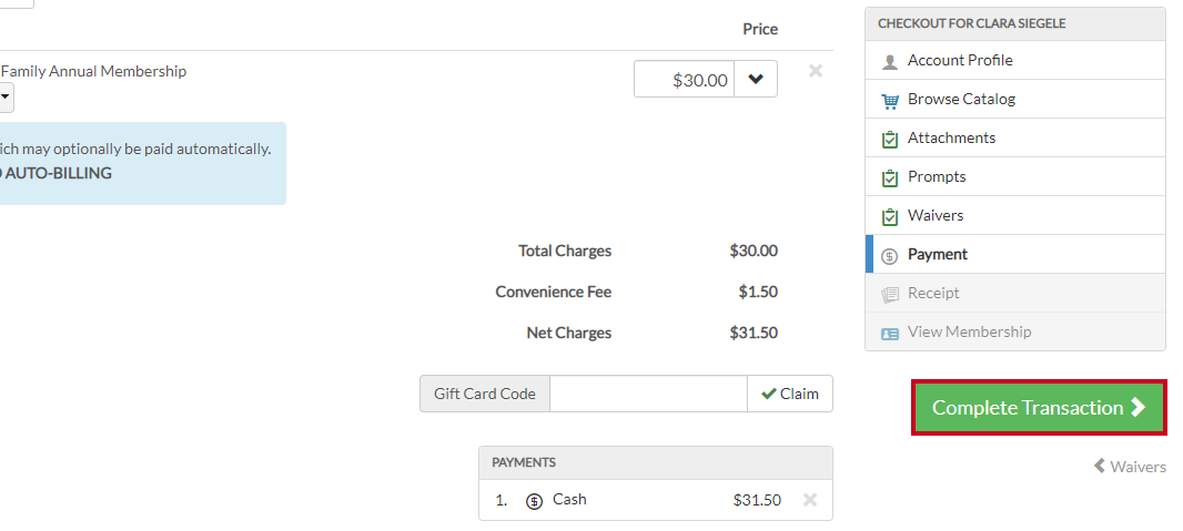 complete transaction