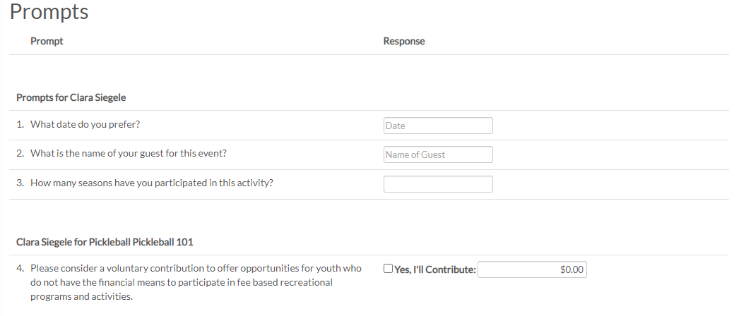 prompts checkout