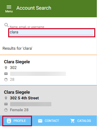 user profile