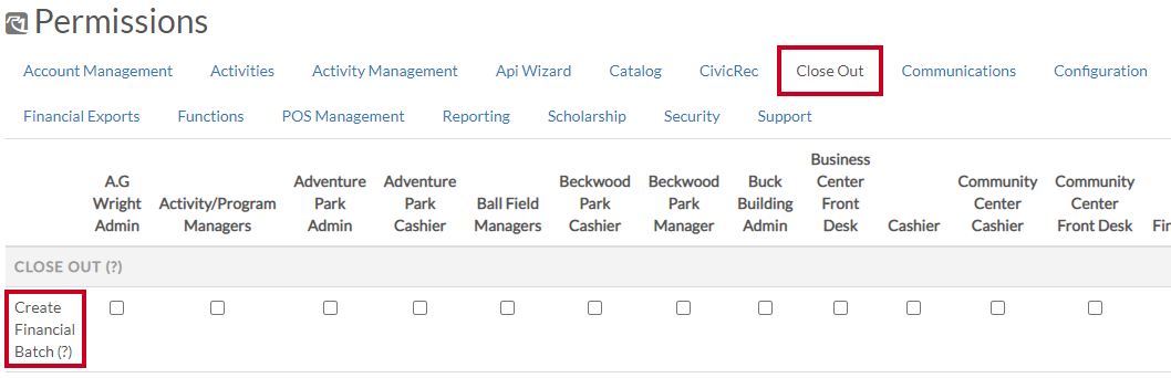 create financial batch