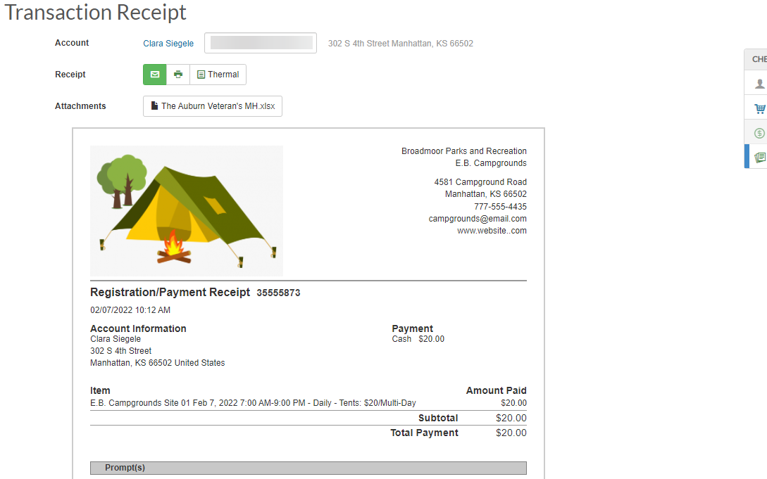 transaction receipt