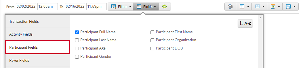 participant fields