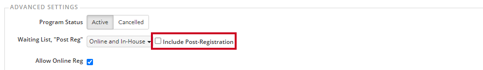 include post registration