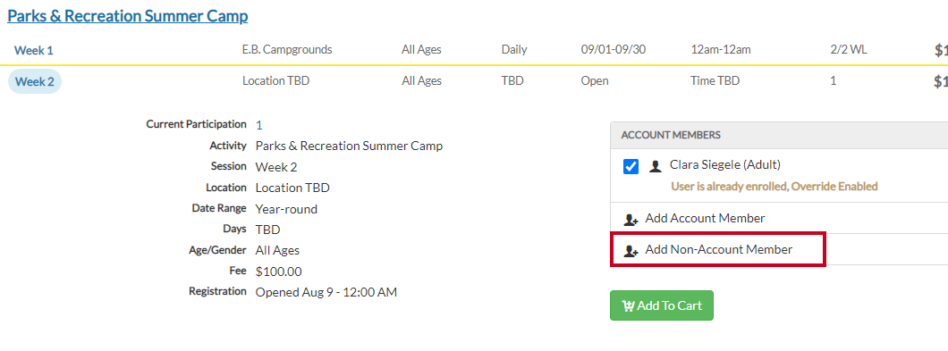 add non account member