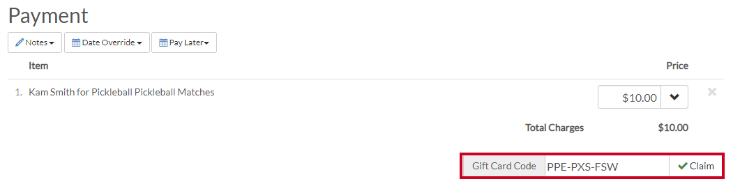 claim gift card code