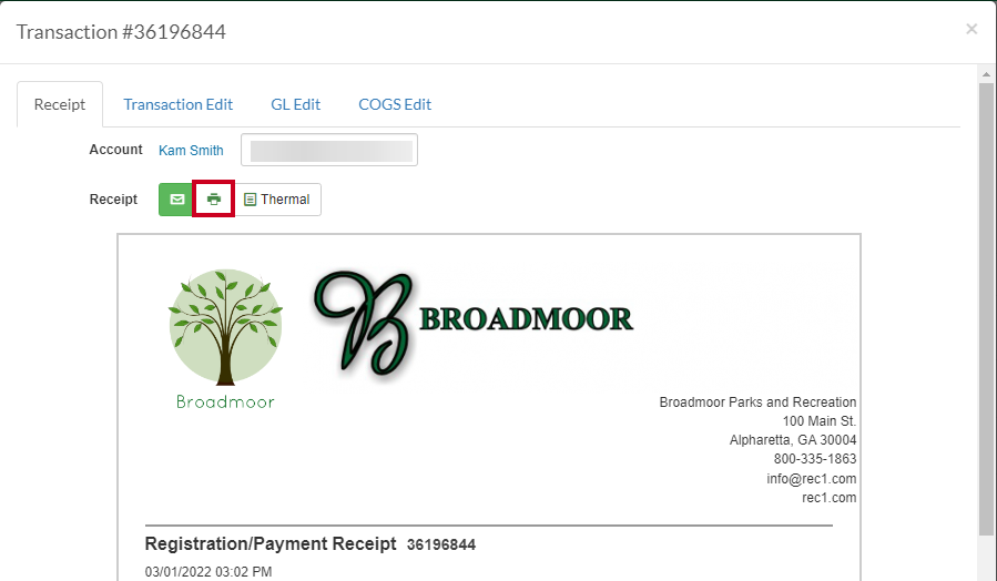 print receipt