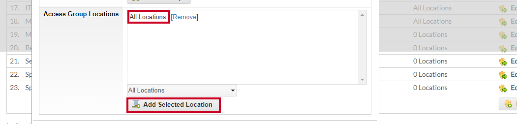 add selected location