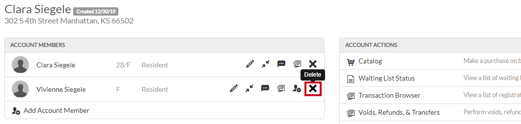 delete user