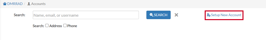 setup new account