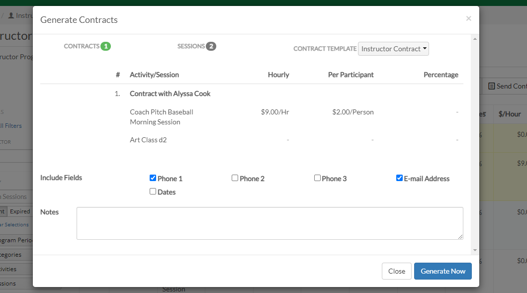 contract fields