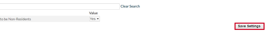 Rec Management Configuration Organization Organization Options Save Settings Button.