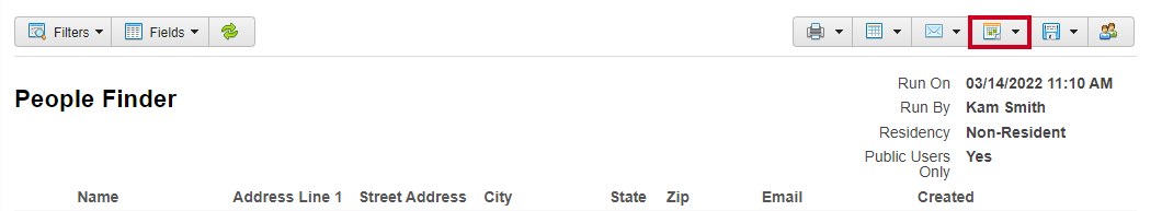 Rec Management Reports People Finder Schedule Report Icon.