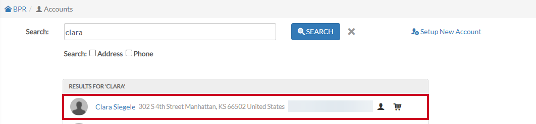 select account